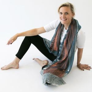 Unique Merino wool small scarf design by PilgrimWaters