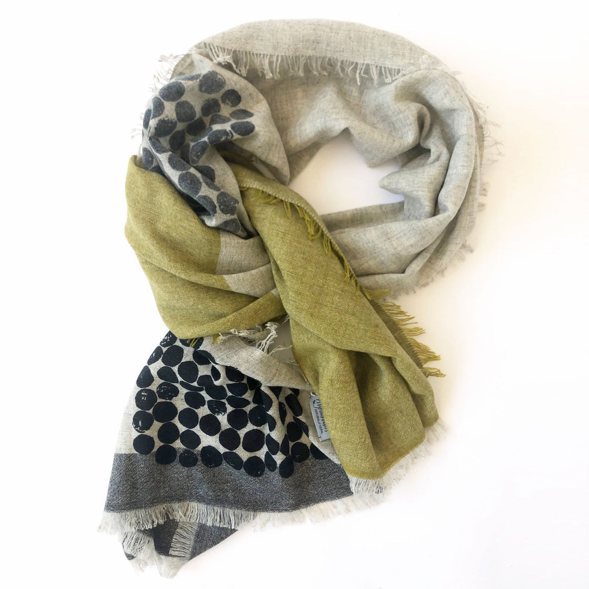 100% cashmere scarf with a field design by PilgrimWaters made in Nepal