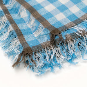 Wool/Silk gingham scarf closeup by PilgrimWaters made in Nepal