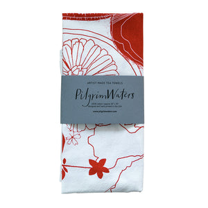 Bloom tea towel wrapped by PilgrimWaters, made in the USA