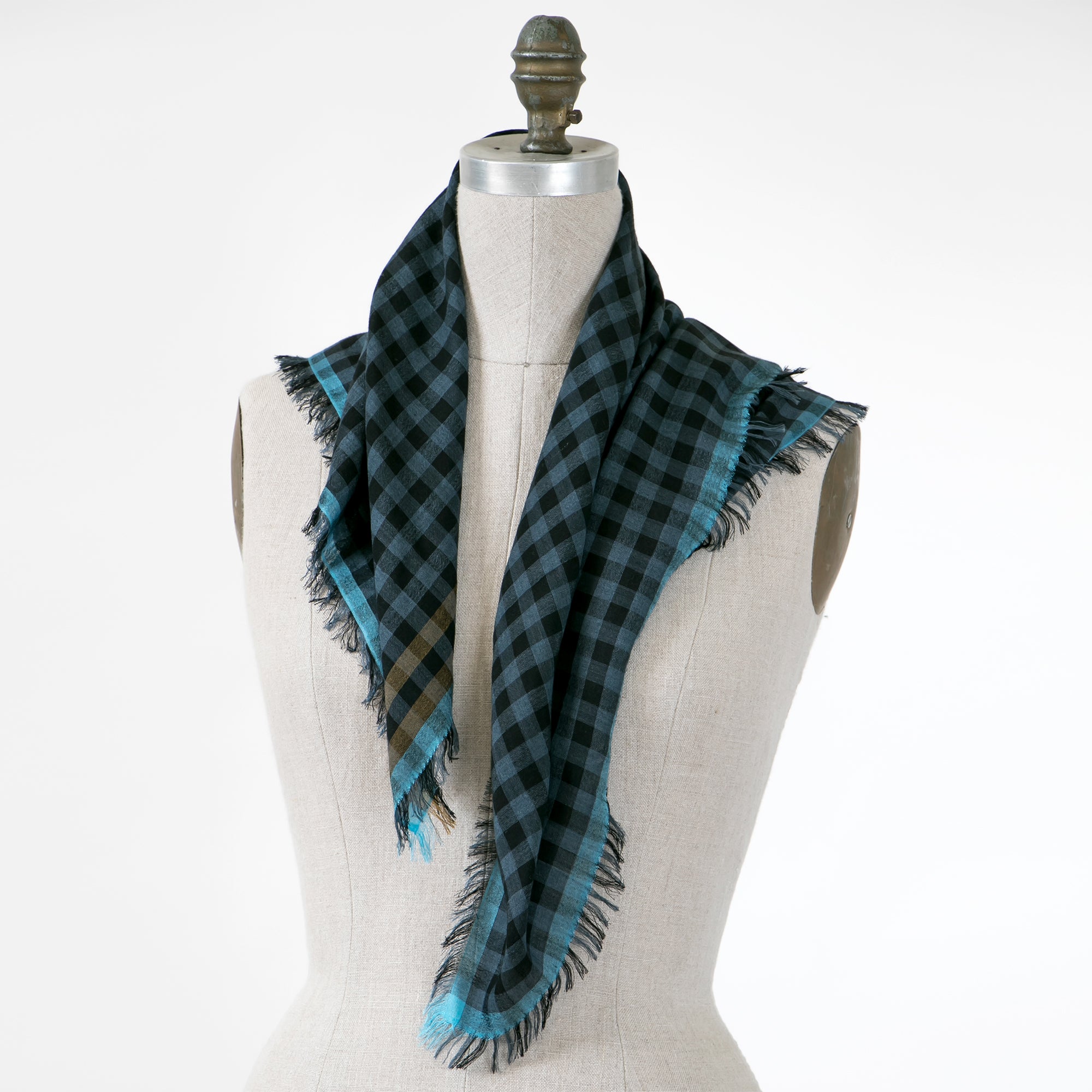 Gus, a little gingham cotton silk scarf