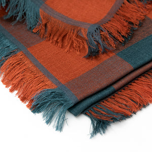 Wool/Silk gingham scarf by PilgrimWaters made in Nepal