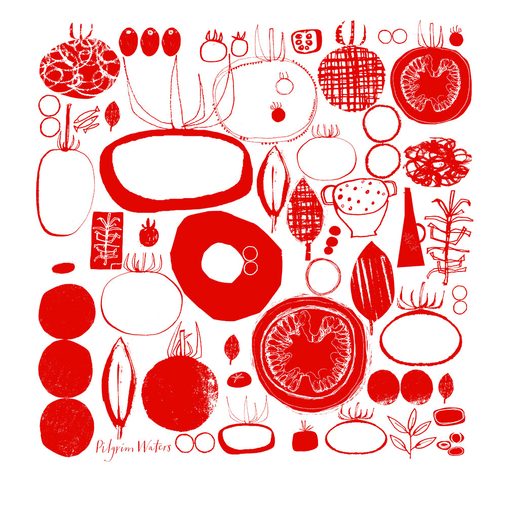 Tomatoes tea towel by PilgrimWaters made in the USA 100% flour sack cotton