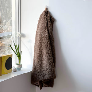 Coat hanging on an oak hook