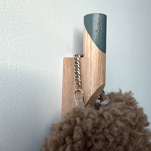 Oak coat hook handmade by PilgrimWaters in the USA