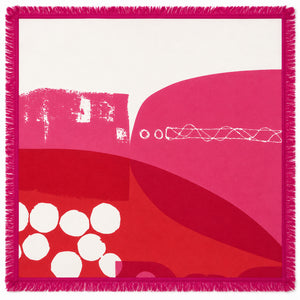 Cotton Silk Mini Square Scarf with Sari Silk Edges