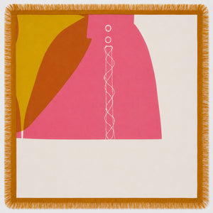 Cotton Silk Archie Sari screen printed design with up cycled sari Harvest eyelash edging.
