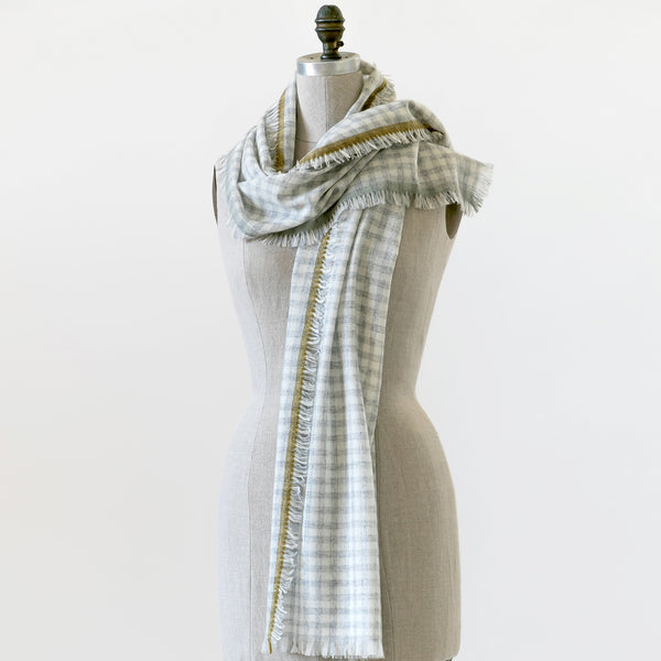 100% Cashmere Gingham Scarf Artisan Wrap – PilgrimWaters