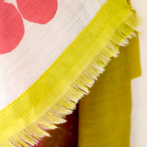 Cotton/Silk sari fringe closeup.