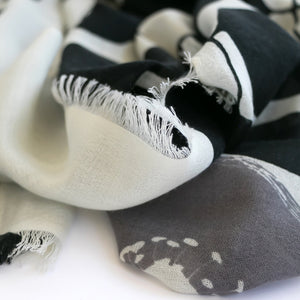 Close-up of Until Nero 100% Merino with eyelash fringe ends.