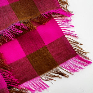 Gingham Sidney scarf close-up of eyelash edges - PilgrimWaters.