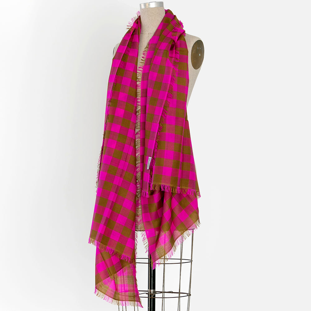 cotton silk gingham scarf called sidney 