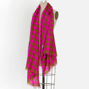 cotton silk gingham scarf called sidney 