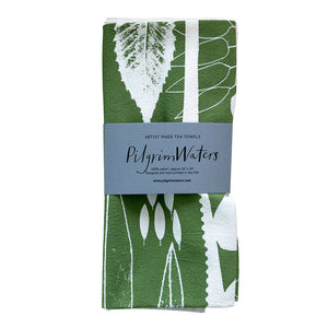 Cotton tea towel with leaves design by PilgrimWaters
