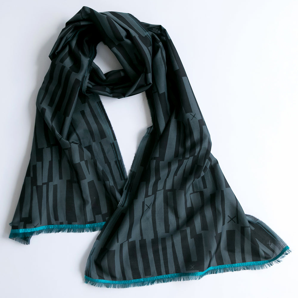 grey scarf silk