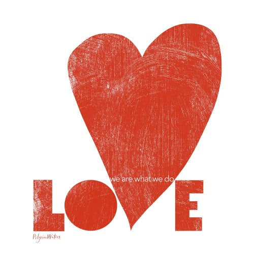 Tea towel flour sack cotton Love design handmade in the USA by PilgrimWaters