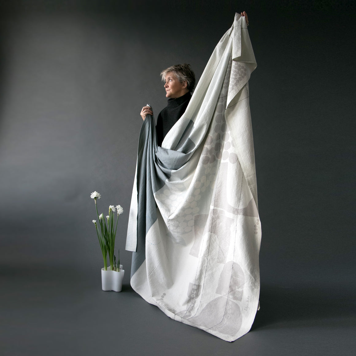 Throw Dove | silk & cotton - PilgrimWaters | designer & makers