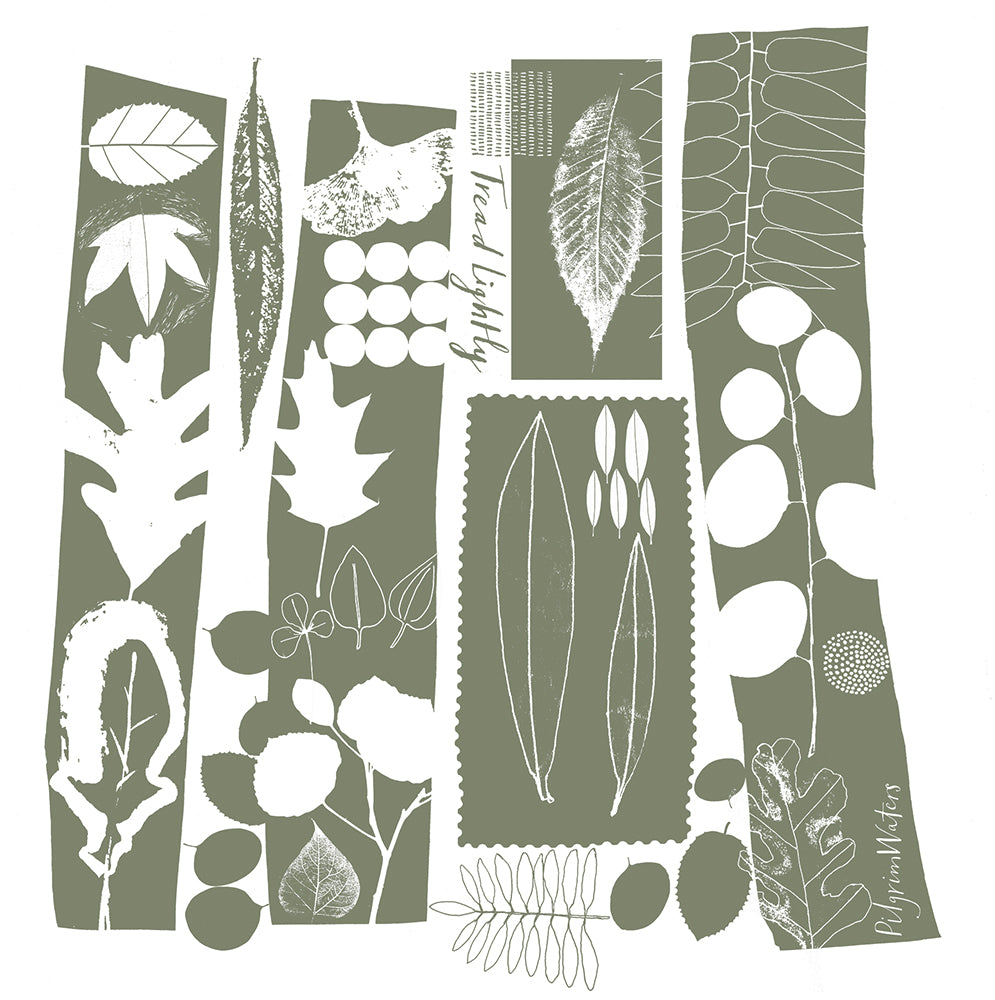 Tea towel  PilgrimWaters Leaves design 100% flour sack, an ideal